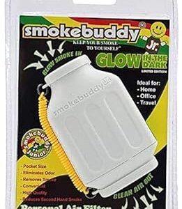 100% Authentic Smoke Buddy Personal Air Purifier (Glow in The Dark-White, Junior)