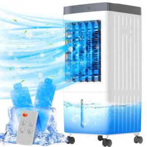 110V Portable Air Conditioners with 2 Gal Water Tank, 3 IN 1 Evaporative Air Cooler, Fast Cooling Fan with Remote & 3 Speeds & Timer, ac unit, Small Air Conditioner Humidifier...