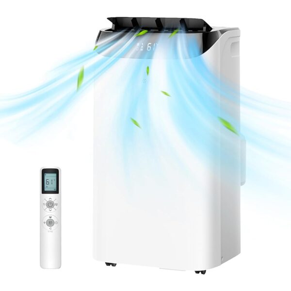 12000 BTU Portable Air Conditioners for Room up to 500 sq.ft, 3-IN-1 Quiet Cooling Portable AC Unit with Fan & Dehumidifier Function, 24H Timer Sleep Mode, Remote Control &...