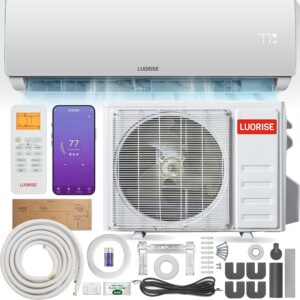 12000 BTU WiFi Enabled Mini Split AC/Heating System, Ductless Air Conditioner, 19 SEER2 115V Energy Efficient Inverter AC, Cools Up to 550 Sq.Ft, Pre-Charged Heat Pump &...