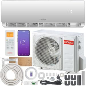 12000 BTU WiFi Mini Split AC/Heating System, Ductless Air Conditioner, 19 SEER2 Energy Efficient Inverter AC, Cools Up to 550 Sq.Ft, Pre-Charged Heat Pump & 16.4ft Installation...