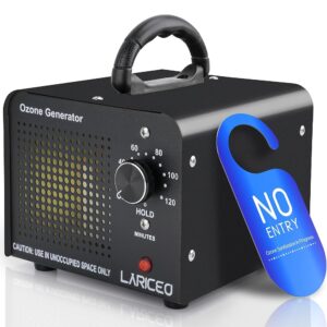 12000mg/h Ozone Generator - Powerful Commercial Ozone Machine for Home, Car, and More - Effectively Eliminate Odors, Smoke, and Pet Odors with High Capacity (Black)