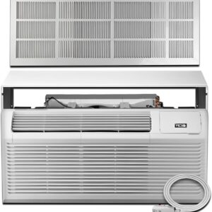 13.1 EER1 7,000 BTU PTAC Heat Pump Air Conditioner Unit w/Sleeve & Grille Kit | 2.5 kW Backup Electric Heat | Hotel Style, Infrared Sensor, LED Temperature Display,...