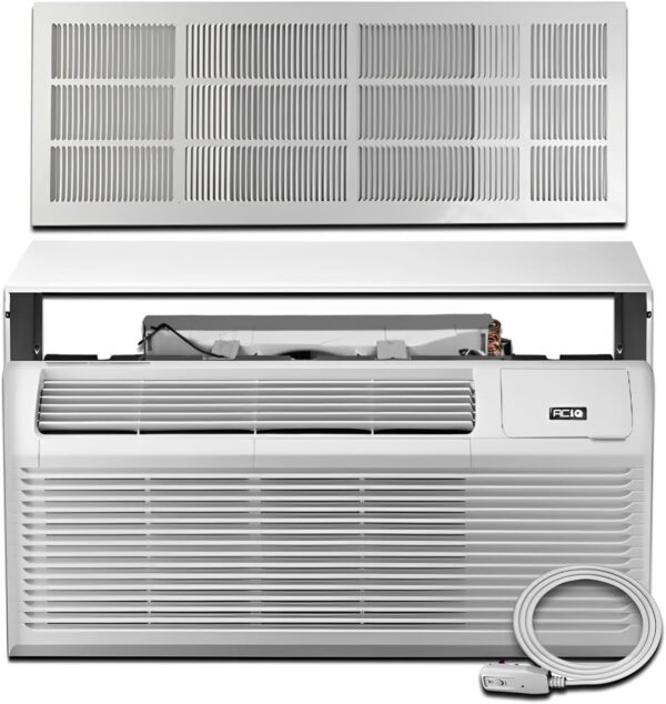 13.1 EER1 7,000 BTU PTAC Heat Pump Air Conditioner Unit w/Sleeve & Grille Kit | 2.5 kW Backup Electric Heat | Hotel Style, Infrared Sensor, LED Temperature Display,...