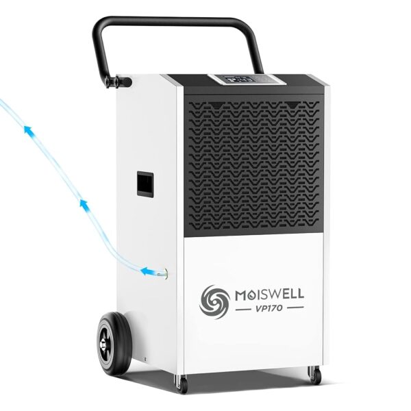 170 Pints Commercial Dehumidifier with Pump and Drain Hose for Basements and Large Spaces up to 7,500 Sq Ft