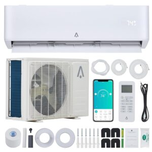 18,000 BTU Split-System Air Conditioner Inverter, Split AC/Heating System 23 SEER, Cools Room Up to 1250 Sq. Ft, Wall Mount Ductless Mini Split A/C Heat Pump Full Set with 16ft...