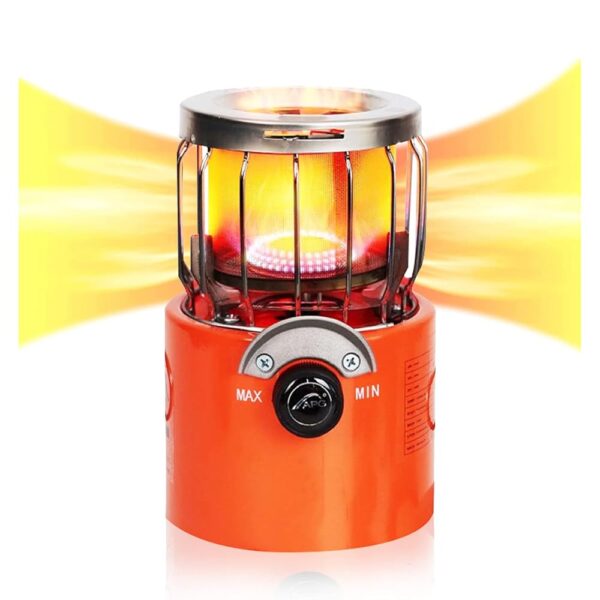 2 in 1Portable Propane Heater & Stove, Outdoor Mini Camping Gas Stove Camp Tent Hunting Blind Heater Butane Heaters For Backpacking Hiking Hunting (Orange)