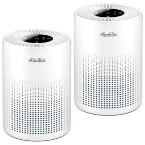 2 Pack Air Purifiers for Bedroom with HEPA Filters, Air Purifier for Home Large Room Covers Pet Hair Dander Smell Pollen Wildfire Smoke, Remove 99.99% Particles Down to 0.1...