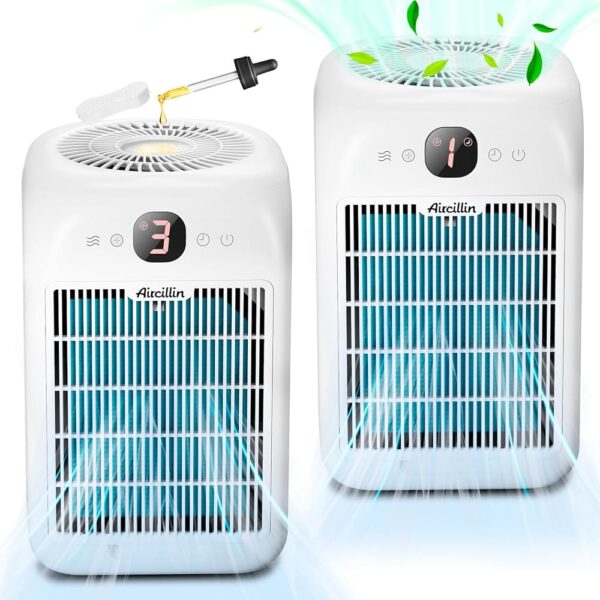 2-Pack Air Purifiers for Home Large Room Up to 908 Sq Ft Each One, HEPA Air Purifiers for Bedroom with Aromatherapy, HEPA Filter for Smoke, Pet Dander, 99.9% of 0.1 Microns...
