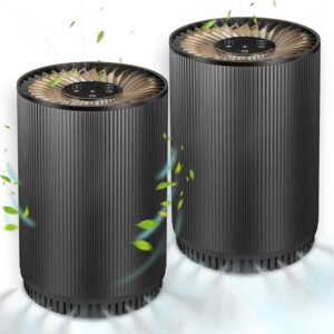 2 Pack Druiap Air Purifiers for Home Bedroom up to 690ft², H13 True HEPA Filter Air Cleaner Purify 99.97% Micron Particles/Bad Air/Smoke/Pet Dander/for Office, Dorm, Apartment,...