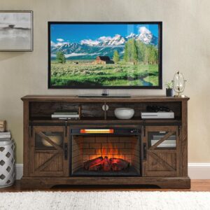26 Inch Infrared Quartz Heater Fireplace Insert - Woodlog Version with Brick