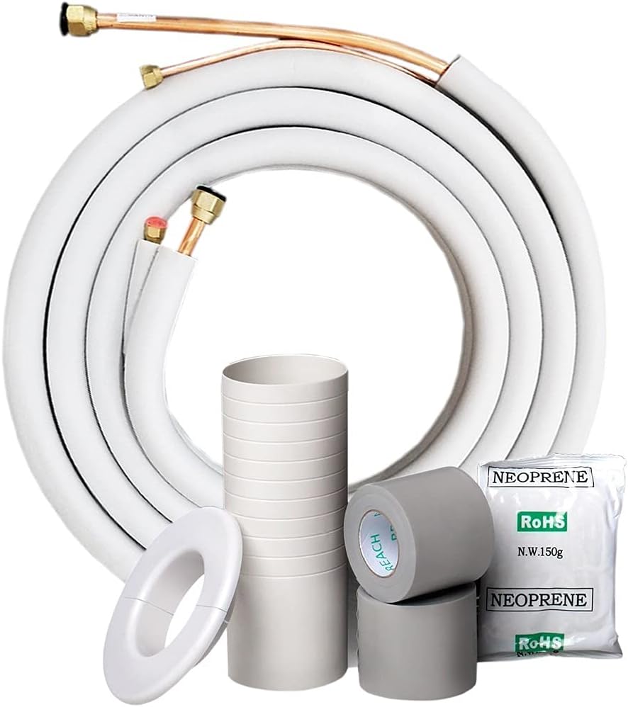 3/8" x 5/8" 24K BTU MrCool Ductless Mini Split Line Set AC Kit with Control Wire 25 Ft 3/8" x 5/8" 24K BTU MrCool Ductless Mini Split Line Set AC Kit with Control Wire 25 Ft