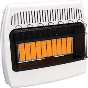 30,000 BTU Natural Gas/Propane Wall Heater for Indoor Use - Dual Fuel, Vent-Free