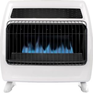 30,000 BTU Natural Gas Wall Heaters for Indoor Use - Blue Flame, Vent Free, with Base Legs