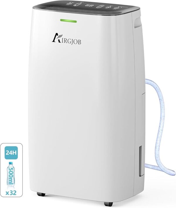 32-Pint Dehumidifier for Basement and Large Room - 2000 Sq. Ft, Quiet Dehumidifier for Large Capacity Room Home Bathroom Basements - Auto Continuous Drain Remove Moisture with...