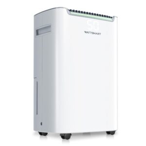 4,500 Sq.Ft Dehumidifier for Basement with Drain Hose, 50 Pint Dehumidifiers for Large Home with Three Operation Modes, Intelligent Humidity Control, 24HR Timer for RV,...