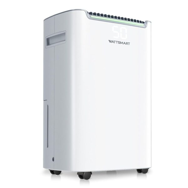 4,500 Sq.Ft Dehumidifier for Basement with Drain Hose, 50 Pint Dehumidifiers for Large Home with Three Operation Modes, Intelligent Humidity Control, 24HR Timer for RV,...