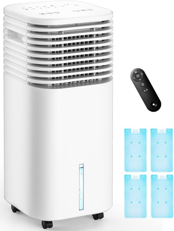 4-IN-1 Portable Air Conditioners, Evaporative Air Cooler w/ 4 Modes & 3 Speeds, 15H Timer for Smart Auto-off, 2-Gal Tank for 20H Cooling,17FT Remote,No Hose...