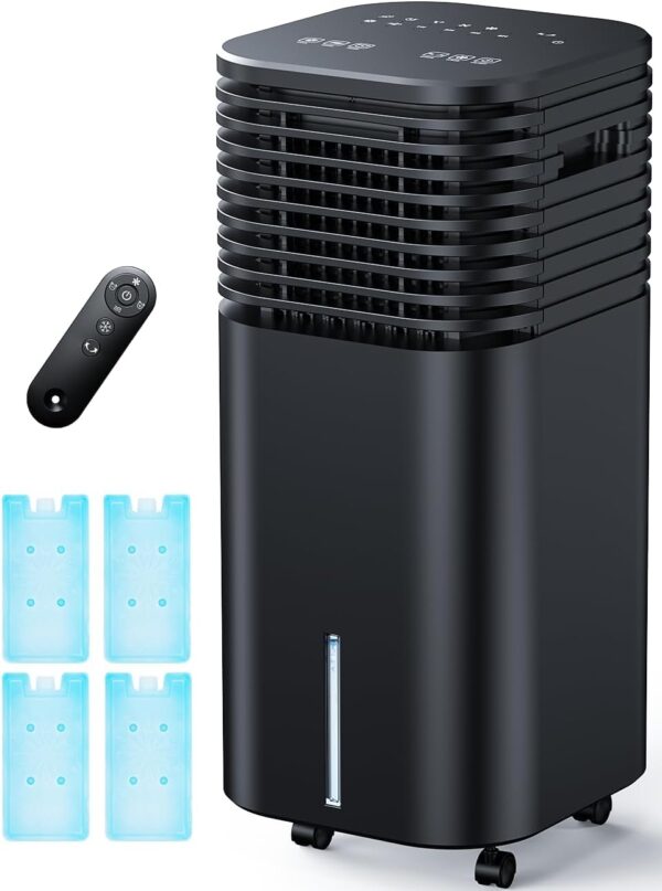 4-IN-1 Portable Air Conditioners, Evaporative Air Cooler w/4 Modes & 3 Speeds, 15H Timer for Smart Auto-off, 2-Gal Tank for 20H Cooling,17FT Remote,No Hose...