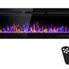 50" Electric Fireplace Wall Mounted and Recessed with Remote Control, 750/1500W Ultra-Thin Wall Fireplace Heater W/Timer Adjustable Flame Color and Brightness, Log Set & Crystal...