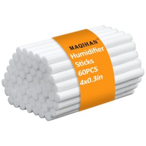 60PCS Humidifier Stick Filter Refill - Mini Humidifier Filter Sticks Air Diffuser Pure Wicks Refill Cotton Filter Sticks Replacement Wicks for Small Portable Humidifier Diffuser...
