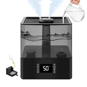 6L Humidifiers for Bedroom Large Room, Cool and Warm Mist Humidifiers for Nursery & Plants, Mist Top Fill Desk Humidifiers Essential Oil Diffuser with Adjustable...