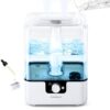 6L Humidifiers for Bedroom Large Room Home, CHIVALZ Cool Mist Top Fill Humidifiers for Baby Nursery and Plants, 26dB Quiet, Nightlight, Up to 50 Hours, Oil Diffuser 1 Pack + 2...