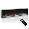 72 Inch Electric Fireplace w/Aluminum Frame, Hidden Air Vents Design, Recessed and Wall Mounted Fireplace Heater w/Thermostat, 12×13×5 Realistic Flame, Visual Remote, Log and...