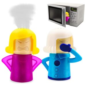 Abnaok Angry Mom Microwave Cleaner and Chilly Mama Fridge Deodoriser 2PCS Easily Clean in Minutes for Home or Office with English Manual