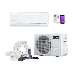 ACiQ Essentials 19 SEER2 36,000 BTU Heat Pump & Air Conditioner Condenser w/Wall Mount Air Handler & Installation Kit | Wifi Enabled, Ductless System, Single Zone Mini Split...