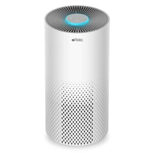 Afloia Air Purifiers for Home Bedroom Large Room Up to 1076 Ft², True HEPA Filter Air Purifier for Pets Dust Pollen Allergies Dander Mold Odor Smoke, 22dB&7 Color Light, Kilo White