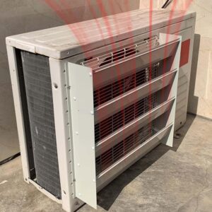 Air Conditioner Deflector AC Compressor Heat Pump Air Outlet Anti-Direct Blowing Cover, Air Conditioner Deflector for Outdoor Unit Condenser, Steel Air Outlet Baffle Defender...