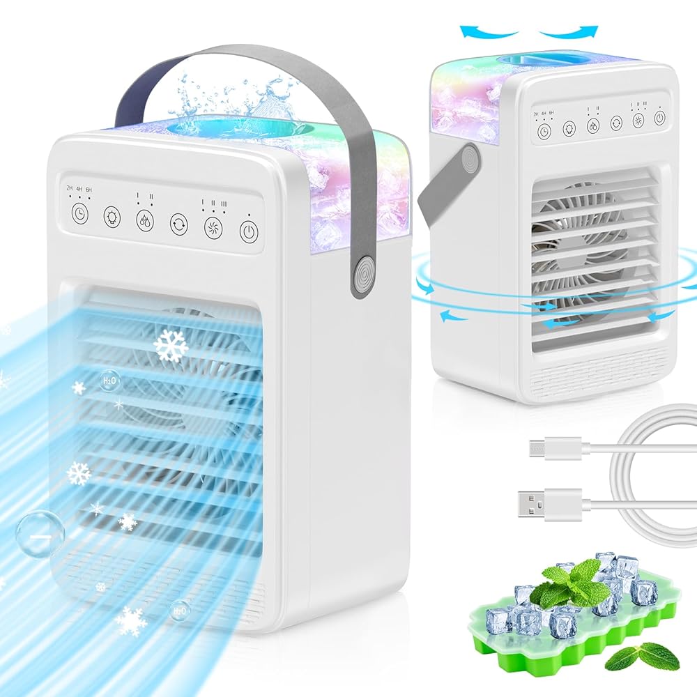 Air Conditioners Portable 2024,Mini Air Conditioners Portable for Room,Oscillating Small Mini AC with Timer,4 Speeds 2 Cool Mist,180°Oscillation Mini Air Conditioners for Room... Air Conditioners Portable 2024,Mini Air Conditioners Portable for Room,Oscillating Small Mini AC with Timer,4 Speeds 2 Cool Mist,180°Oscillation Mini Air Conditioners for Room...