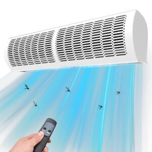 Air Curtain 36/48/60 Inch, Door Blower to Keep Flies Out, Aluminum Alloy Fly Fans for Doors with Remote Control, Air Curtains for Doors Commercial 110V