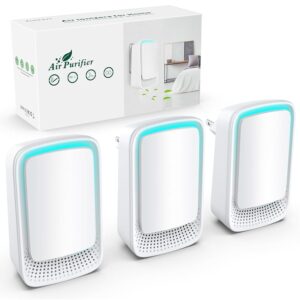 air purifier (3 Pack) Negative air ionizer for home use,filterless mobile air ionizer,negative ion deodorization,mini air purifier for home,office,pets,smokers,toilet,bathroom