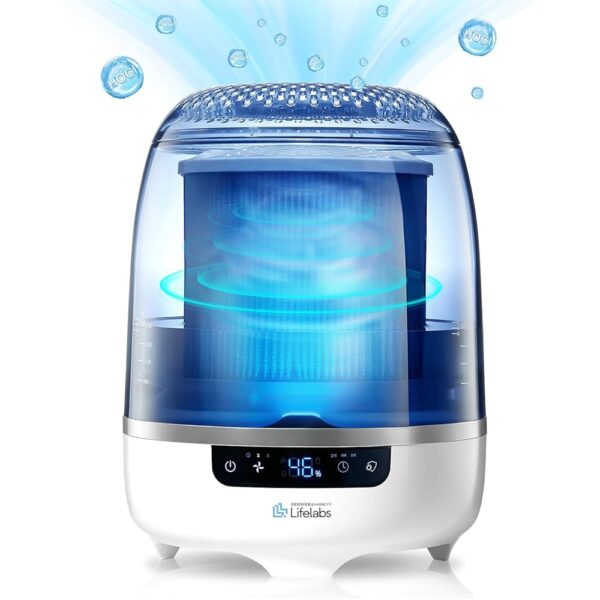 Air Purifier and Humidifier Combo, Air Purifier for Home Bedroom, Hypochlorous Acid Eliminates Bacteria Viruses Mold, Odor Eliminator Smoke Pets Mildew for Large Room (Aaira +...
