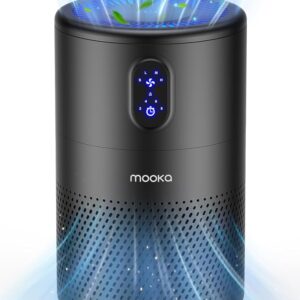 Air Purifier for Home Pets Hair in Bedroom, Covers Large Room Up to 1250 ft², Mooka Air Purifiers for Dorm with Timer, Quiet True HEPA Air Filter Cleaner for Pet Smoke Pollen...