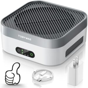 Air Purifier TDBYWAE Air Purifiers for Home Bedroom Up to 600 ft², True HEPA Air Purifier for Pets Dust Dander Pollen Odor Smoke, New Quiet Wind Wheel System, Portable Car Air...