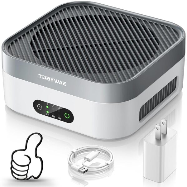 Air Purifier TDBYWAE Air Purifiers for Home Bedroom Up to 600 ft², True HEPA Air Purifier for Pets Dust Dander Pollen Odor Smoke, New Quiet Wind Wheel System, Portable Car Air...