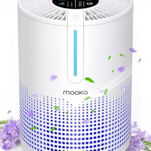 Air Purifiers for Bedroom Home 430 Sq.Ft, MOOKA H13 HEPA Filter Small Portable Air Purifier with USB Cable Fragrance Sponge for Smokers Pollen Pets Dust Odors, Desktop Air...