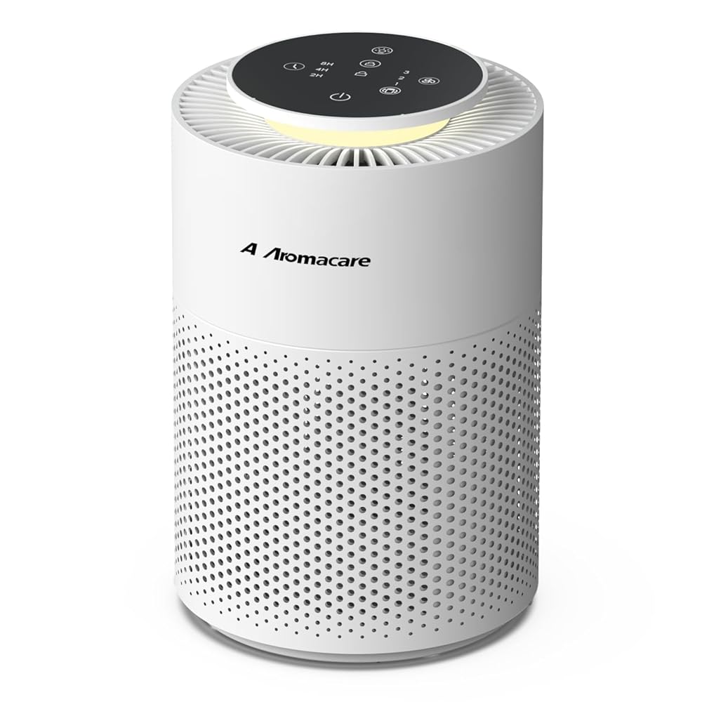 Air Purifiers for Bedroom Home, True HEPA Filter Cleaner with Timer, Night Light, Safety Lock, Effectively Clean 99.93% Hair, Smoke, Dust, Pet Dander, Odors, Desktop, Portable,... Air Purifiers for Bedroom Home, True HEPA Filter Cleaner with Timer, Night Light, Safety Lock, Effectively Clean 99.93% Hair, Smoke, Dust, Pet Dander, Odors, Desktop, Portable,...