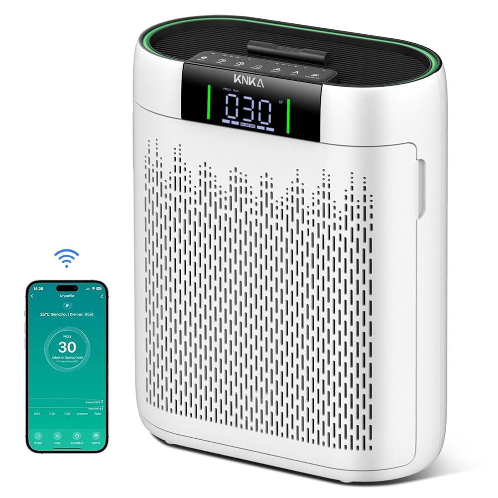 Air Purifiers for Home Large Room Bedroom up to 1740 Ft², Hepa Air Purifier with Air Quality Monitor, Smart WiFi, TRUE HEPA, Sleep Mode, Air Cleaner for Pets, Dust, Odor, Smoke,... Air Purifiers for Home Large Room Bedroom up to 1740 Ft², Hepa Air Purifier with Air Quality Monitor, Smart WiFi, TRUE HEPA, Sleep Mode, Air Cleaner for Pets, Dust, Odor, Smoke,...