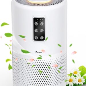 Air Purifiers for Home Large Room up to 1076ft², VEWIOR H13 True HEPA Air Purifier for Bedroom with night light, Fragrance Sponge, Sleep Mode, Timer, Lock, Air Cleaner for...