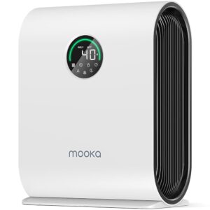 Air Purifiers for Home Large Room Up to 2500 ft² with PM 2.5 Display Air Quality Sensors, MOOKA H13 HEPA Air Purifier With Auto Mode for Pets Dust Odor Smoke, Timer, 15dB Sleep...
