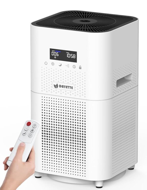 Air Purifiers for Home Large Room up to 3000 Sq Ft, Upgraded H14 Ture Hepa Air Filter, Air Purifier with Air Quality Monitor, 22dB Sleep Mode
