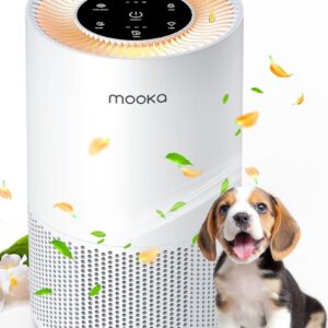 Air Purifiers for Home Large Rooms up to 1200ft², MOOKA H13 True HEPA Air Purifier for Bedroom Pets with Fragrance Sponge, Timer, Air Filter Cleaner for Smoke, Odor, Dander,...