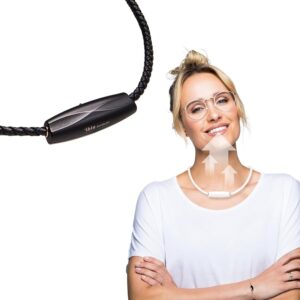 Airvida M1 Ionic Wearable Air Purifier (Black) – Up to 99% Pollutant Removal Rate, Stylish & Lightweight with 3 Modes, Titanium Necklace & Clip, Silent Operation, 20g