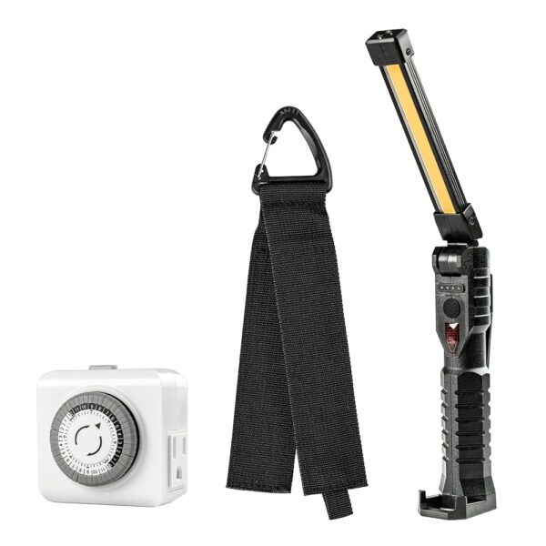 ALORAIR Crawlspace Dehumidifiers Accessories Package - Timer + Portable Crawl Space Light + Extension Cord Organizer