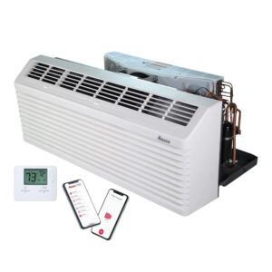 AMANA PTAC 12,000 BTU Air Conditioner Heat Pump PTH123K35AXXX with 3.5 kW Heater 20 Amp plug, White