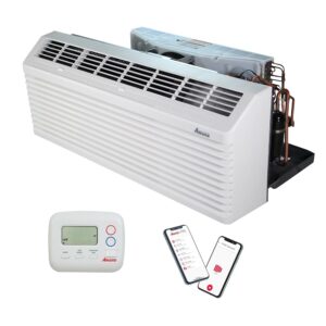 AMANA PTAC 12,000 BTU Air Conditioner PTC123K35AXXX with 3.5 kW Heater 20 Amp Plug, White